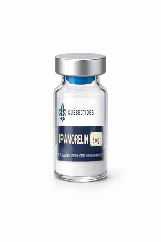 IPAMORELIN research peptide vial — Québectides